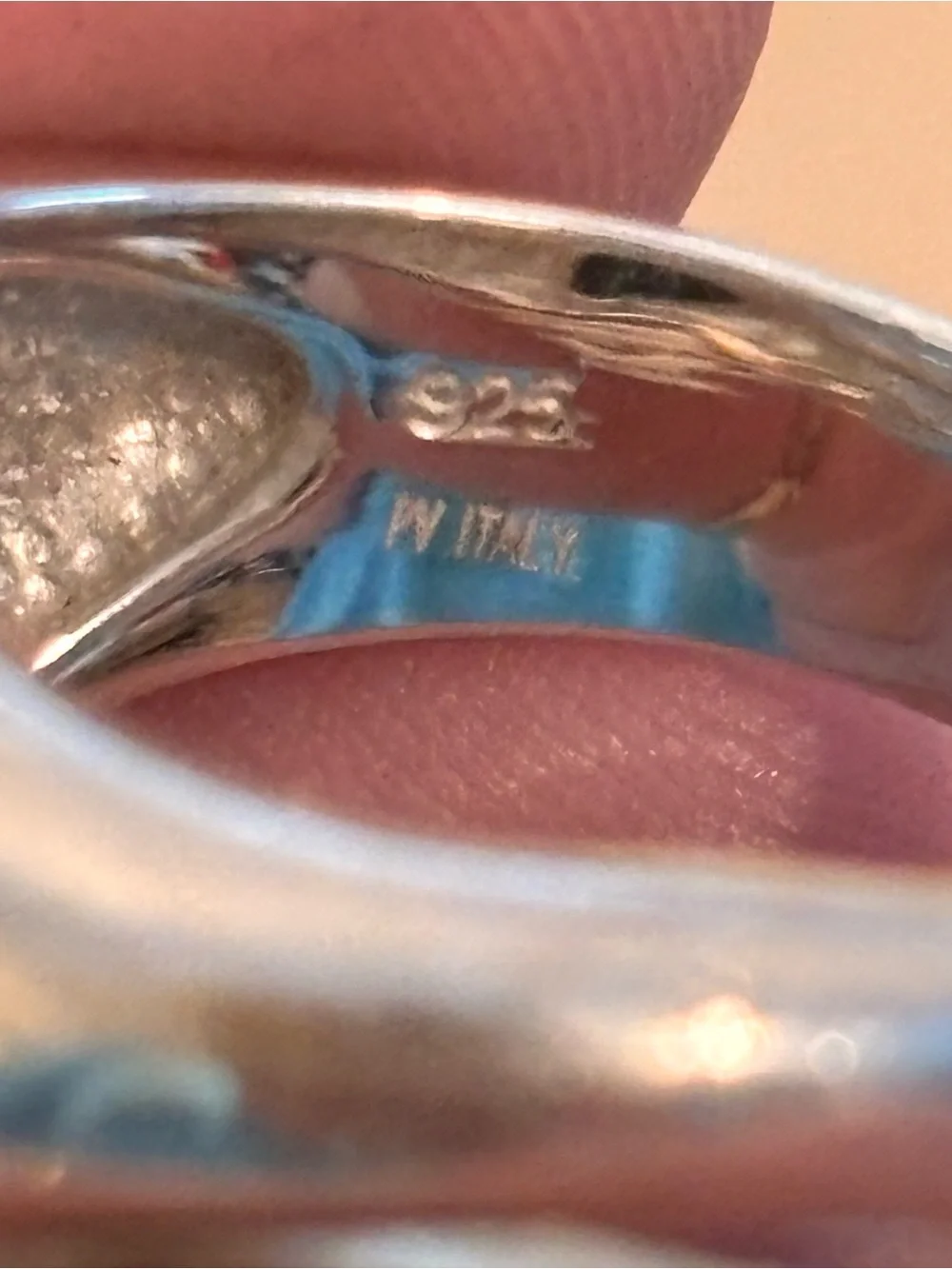 Designer Vintage 925 Italian Sterling Silver Two-Stone Dome Ring- Size 7